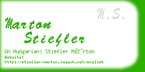 marton stiefler business card